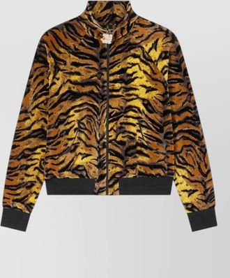 Kenzo tiger jacquard velvet track jacket