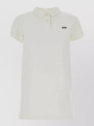 Autry cotton dress polo collar short sleeves