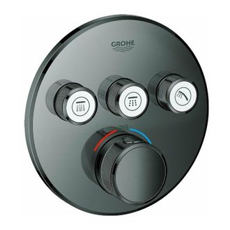 GROHE Grohtherm SmartControl - Miscelatore doccia termostatico ad incasso, 3 utenze, Hard Graphite 29121A00 - Grohe