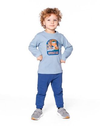 Deux par Deux Boy Organic Cotton Long Sleeve T-Shirt in Light Blue at Nordstrom, Size 2T