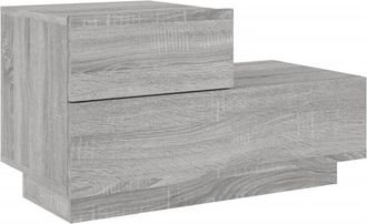 vidaXL Mesita de noche con luces led gris Sonoma 70x36x40,5 cm Vidaxl