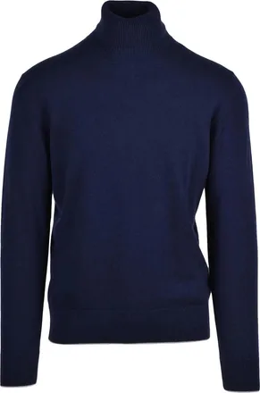 Eleventy Cashmere Turtleneck Sweater with High Neck and Ribbed Details
