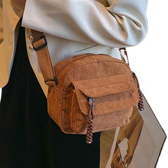 Generic Casual Corduroy Tote, Ladies Purse Shoulder, 15.12 Inches Satchel Hobo with Spacious Compartments, Soft Fabric, Womens Tote with Handles, Work for Dor