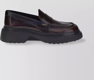 Tod's shiny leather loafers chunky sole