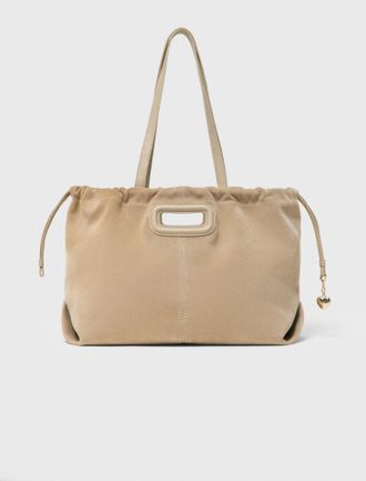 Maje Suede Milpli Tote Bag - Cappucino - Maje