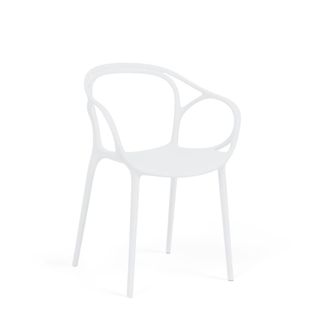 Koketto Home Silla en polipropileno blanco con reposabrazos