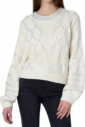 Astrid Geometric Sweater In Beige