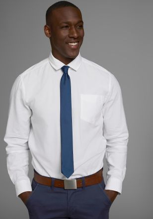 Man's World Krawatte MANS WORLD, Herren, blau (marine), Satin, Kunstfaser, leicht gl&auml;nzend, unifarben, Krawatten Krawatte, in klassischen Farben & Slim-Breite - n