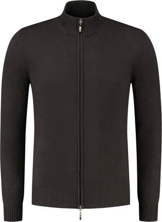 Doriani Cashmere Cardigan con zip - Marrone