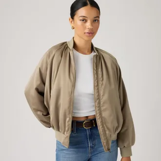 Levi's Ruth Bomber Jacket - Womens - XS - Beige / Fallen Rock