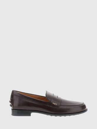 Tod's Brushed Leather Loafers with Strap and Metal Logo