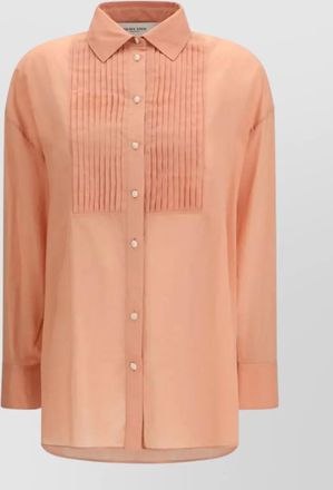 Golden Goose cotton shirt pointed collar semi sheer bib