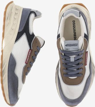 Dsquared2 Low-Top Sneaker - Mesh And Leather Sprinter Sneakers With Logo - Gr. 39 (EU) - in Beige - f&uuml;r Damen