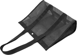 Generic Mesh Tote Bag, Mesh Reusable Beach Bag, 15 Inches Travel Pack with Zipper Closure, Polyester Grocery Bags with Reinforced Handles, Kitchen Storage Fol