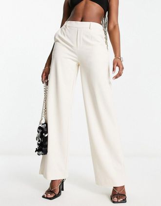 Object wide leg pants in sandshell - part of a set-White