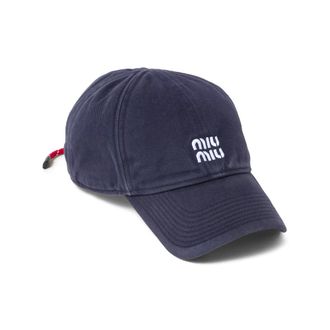 Miu Miu Logo-embroidered Denim Baseball Cap