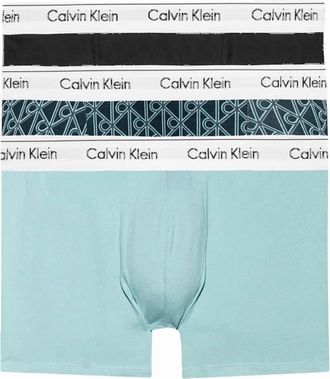 Calvin Klein Mens Calvin Klein Icon Cotton Stretch Relaxed Fit Trunk 3PK - Black/Bijou Modern Emblem/Stratifie - Multi - Size: 32/34/35
