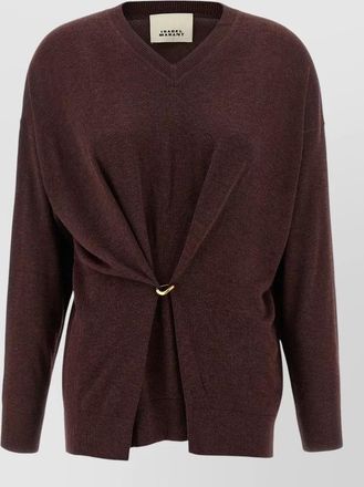 Isabel Marant viscose wool v-neck long-sleeve sweater