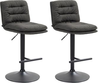 Clp Clp - Lote De 2 Taburetes De Bar De Tela Damar Gris Oscuro Negro