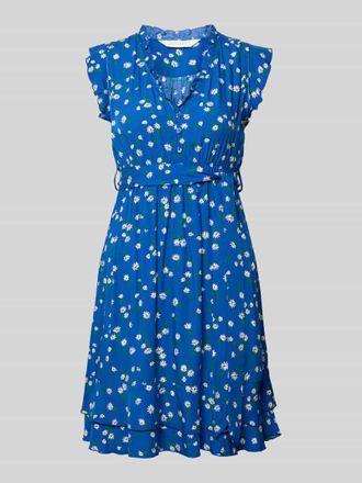 Apricot Minikleid aus Viskose mit Bindeg&uuml;rtel in Blau, Gr&ouml;&szlig;e XXL