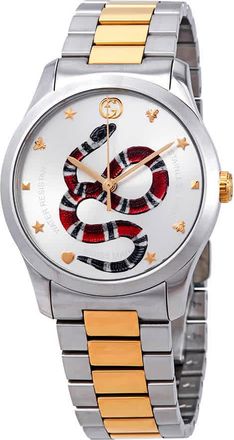 Gucci G-Timeless Silver with Snake Motiif Dial Watch YA1264075