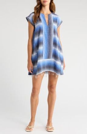 Lemlem Elina Stripe Cotton Caftan in Blue at Nordstrom Rack, Size Large
