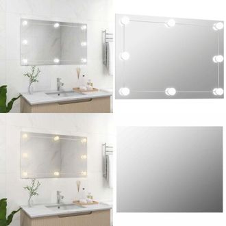 vidaXL Specchio Parete Rettangolare Senza Cornice con Luci LED Vetro - Luci LED - Specchio a LED