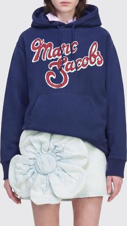 Marc Jacobs Felpa hoodie relaxed fit in cotone con coulisse e logo a contrasto