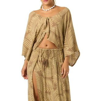 O'Neill Anna Reversible Cover-Up Top in Dark Khaki at Nordstrom, Size X-Small