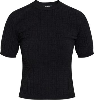 Balmain T-shirt con finitura in rilievo - Nero