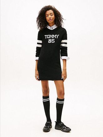 Tommy Hilfiger Minivestido de punto con cuello de pico