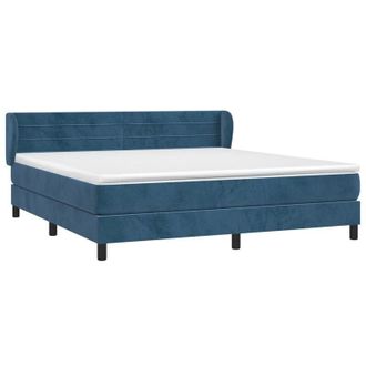vidaXL Vidaxl - Cama Box Spring Con Colch&oacute;n Terciopelo Azul Oscuro 180x200 Cm
