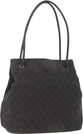 Gucci Pre-owned Shoulder Bags, female, Black, Size: ONE SIZE Pre-owned Canvas Shoulder Bag