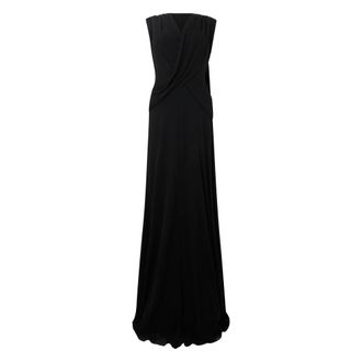Alberta Ferretti Long dress with draped neckline - female - Alberta Ferretti - Gowns - Black - M - Dresses