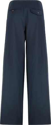 Tod's Womens Trousers Poplin Cotton Blue Wide-Leg