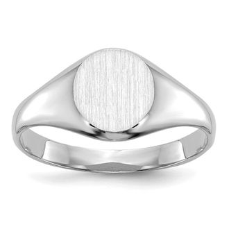 Diamond2Deal 14k White Gold Closed Back Signet Ring
