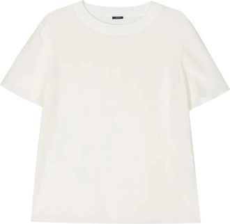 Joseph Zijden Witte Blouse met Korte Mouwen - Dames - T-shirts - Wit - XS - Tops