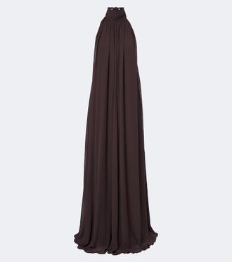 De La Vali Adela halterneck chiffon maxi dress