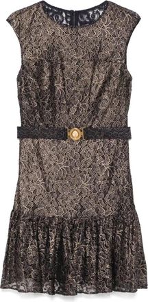 Ralph Lauren Cocktailjurk met korte mouwen - Dames - Korte kleedjes - Bruin - L - Nylon - Kleedjes