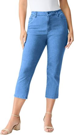 Roaman's Plus Size 24/7 Stretch Capri Jean in Light Stonewash at Nordstrom, Size 22
