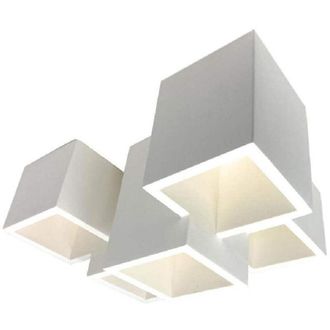 Trade Shop Trade Shop Traesio - Trade Shop - Lampada In Gesso A 5 Cubi Da Soffitto Lampadario Supporto Faretti Gu10 Gs-c06-5