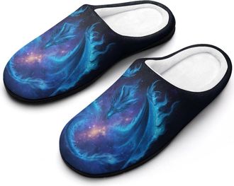 Generic Galaxy Dragon Womens Slippers Winter Warm House Shoes Indoor Outdoor Hotel Slipper