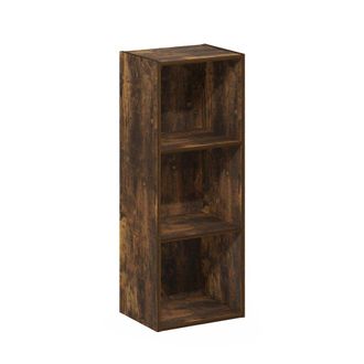 Furinno Luder 3-Tier Open Shelf Bookcase, Amber Pine