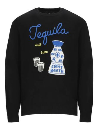 MC2 Saint Barth crew-neck embroidered sweater - men - Wool/Viscose/Polyamide/Cashmere - M - Black