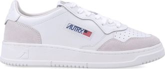 Autry Low-Top Sneakers with Grey Suede Accents and Breathable Design