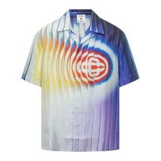 Casablanca Short Sleeve Shirts, male, Multicolor, Size: S Cuban Collar SS Shirt