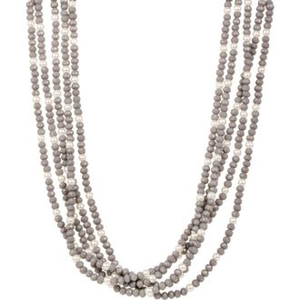 Saachi Crosby Crystal & Pearl Multistrand Necklace in Grey at Nordstrom Rack