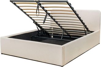 Calicosy Cama canap&eacute; 160x200 cm con cabecero cubierto de terciopelo beige