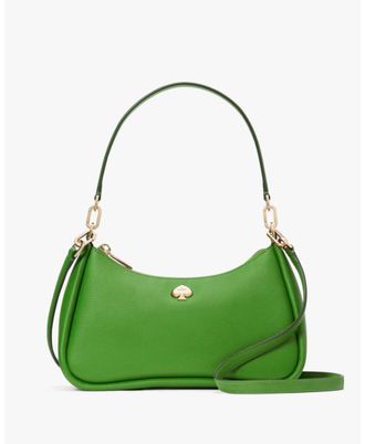 Kate Spade New York Womens Kayla Pebbled Leather Small Convertible Shoulder Bag - Lime Green - One Size