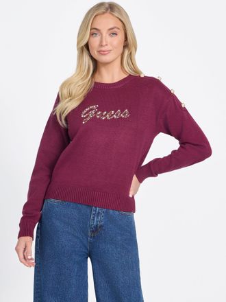 Guess Erin Beaded Logo Sweater